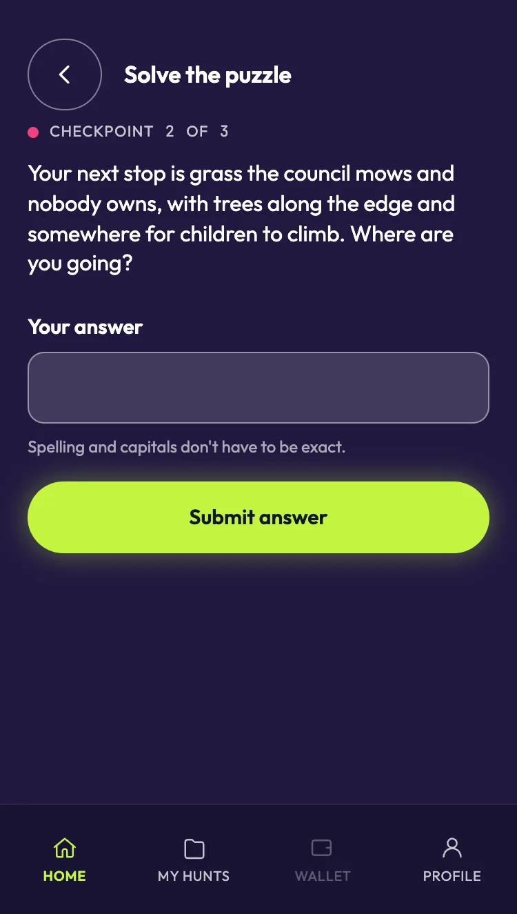 A checkpoint riddle waiting for an answer